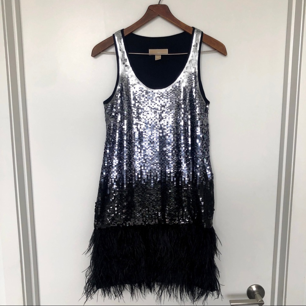 Michael Michael Kors Feather Sequin Dress